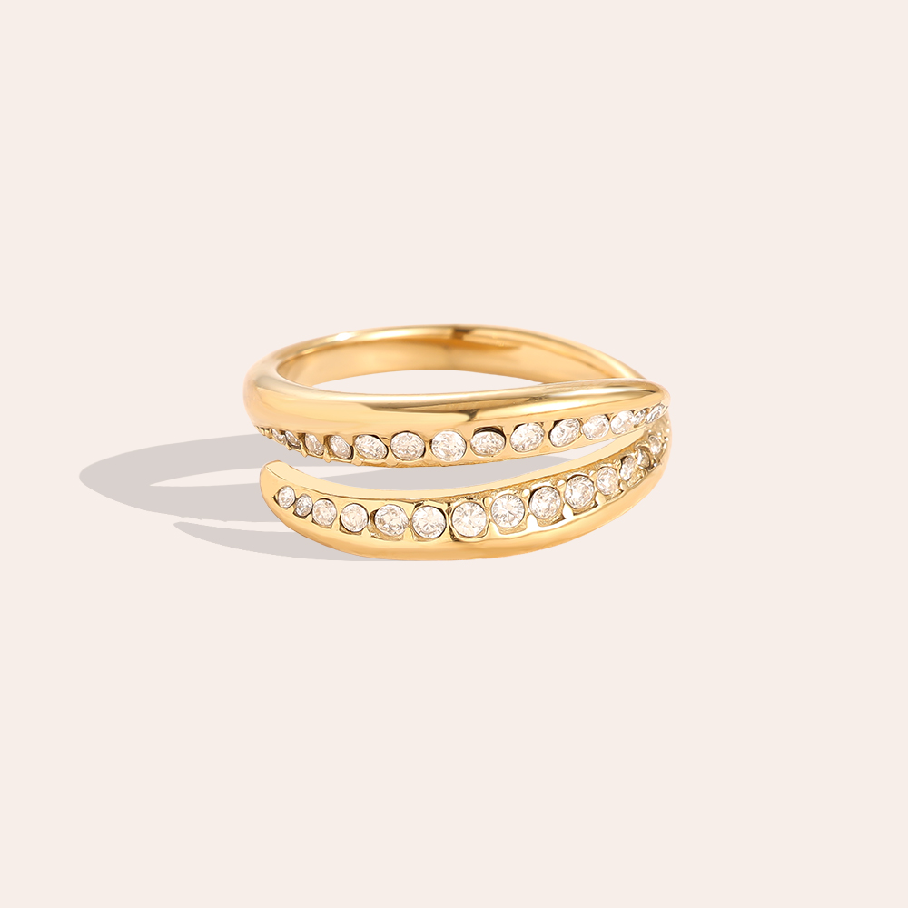 Like Hug Diamond Edelstahl Ring      