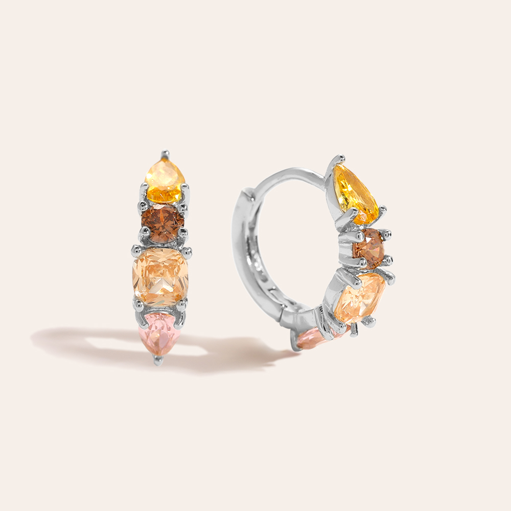 Mixed Diamonds Vergoldete Ohrringe    