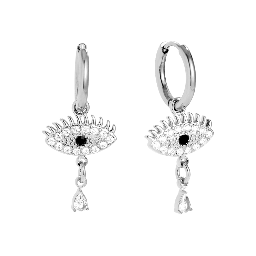2cm Diamond Eye Edelstahl Ohrringe   