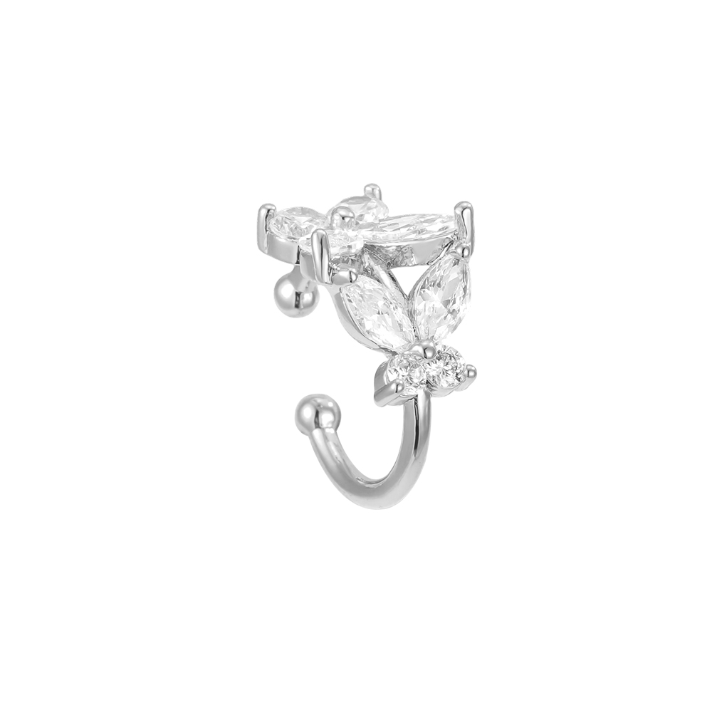 Vergoldete Ear-cuffs 15mm Zirkonia Schmetterling