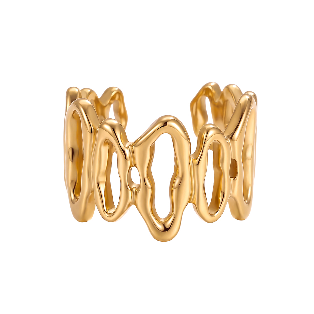 Verstellbarer unregelmäßig geformte Ellipsen Edelstahl Ring       