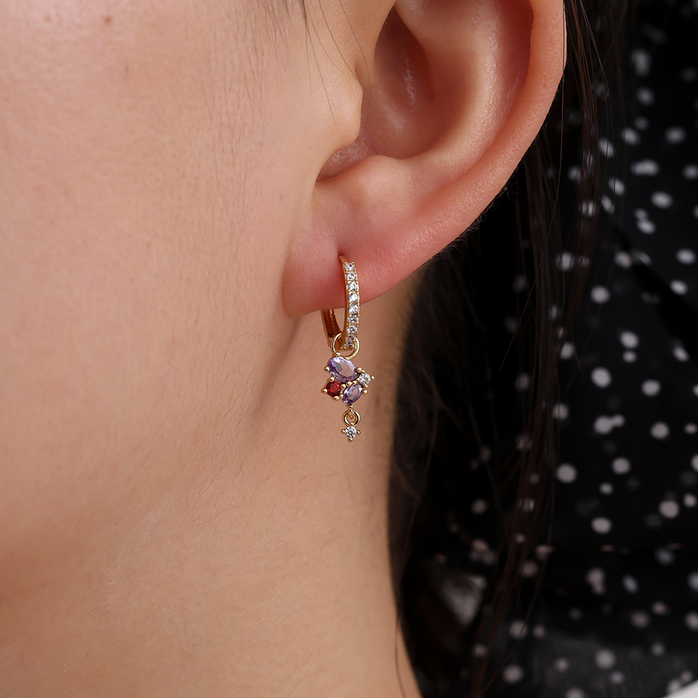 24mm Nice Diamond Vergoldete Ohrringe       