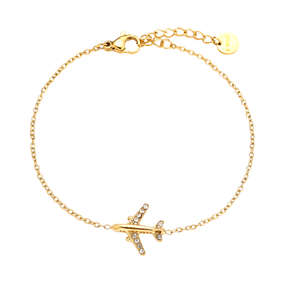 17cm Diamond Airplane Edelstahl Armkette    