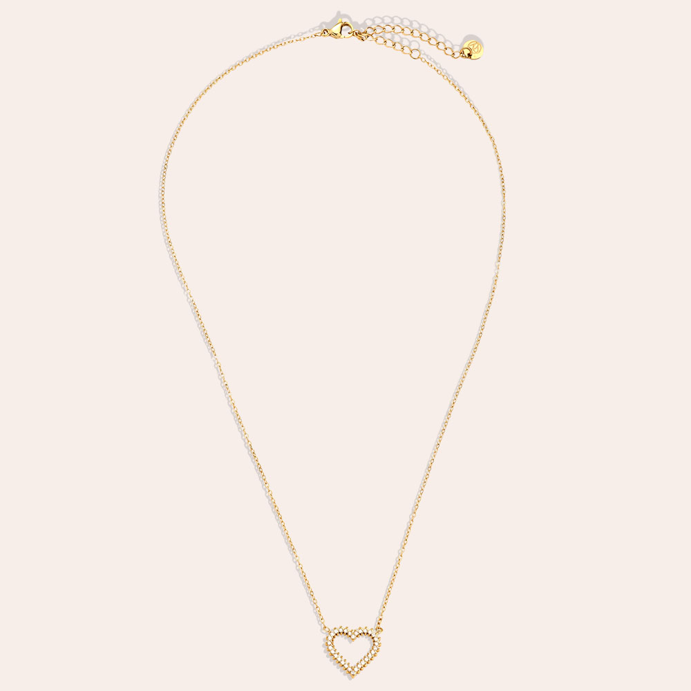 41cm Diamond Nice Heart Edelstahl Halskette    