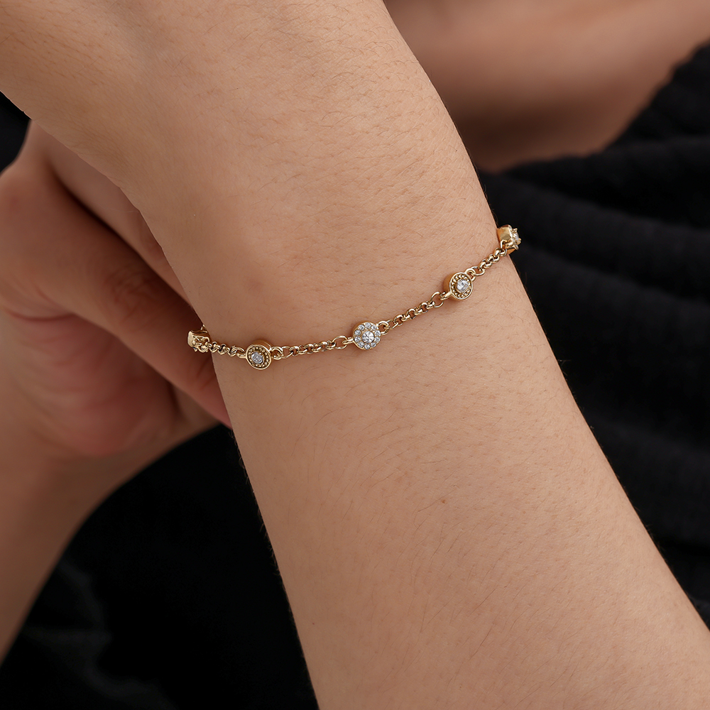 Edelstahl Armkette 17cm Perfect Small Diamond Dots