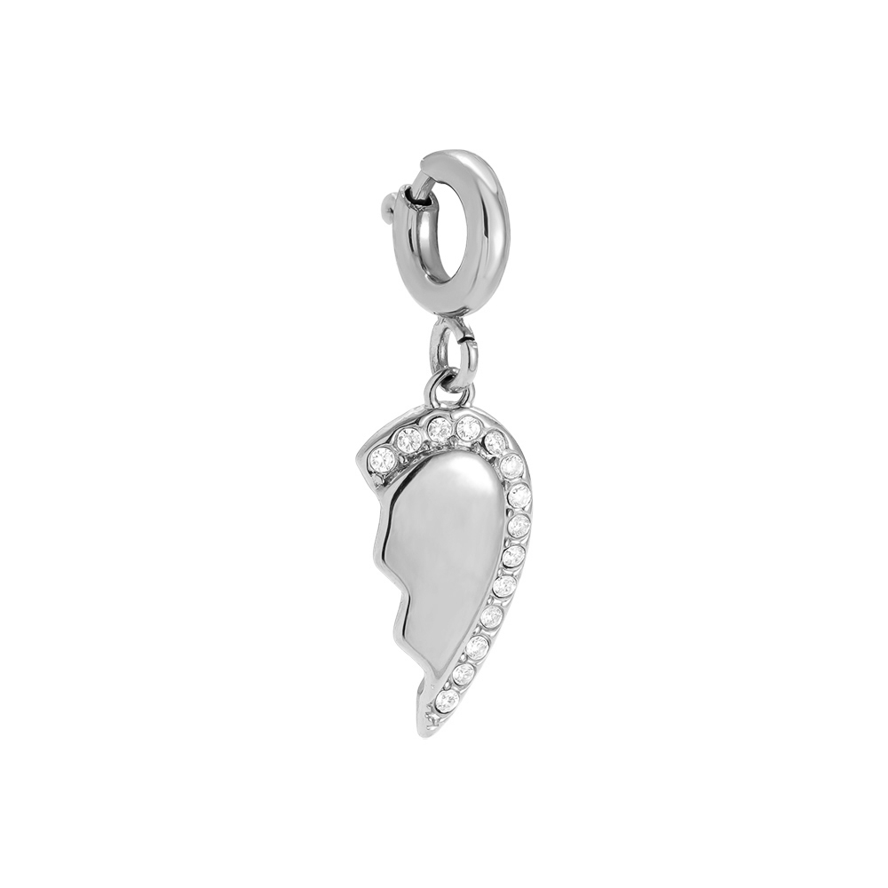 12mm Spring Clasp 2 Hearts Edelstahl Pendant 12mm Spring Clasp 2 Hearts Edelstahl Pendant