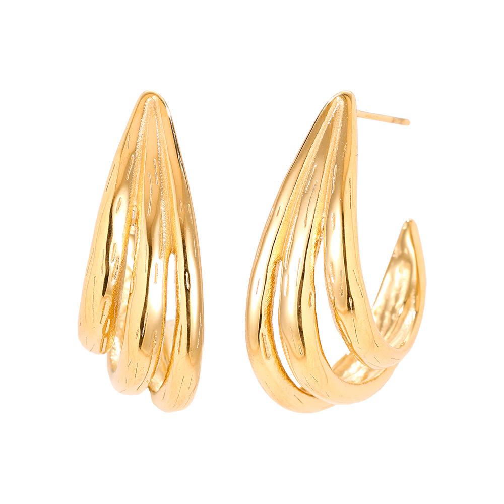 1.3*3cm Drop Feeling Edelstahl Ohrringe         