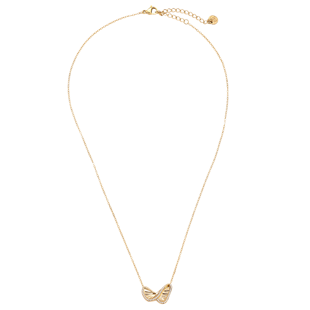 40cm Like Diamond Butterfly Edelstahl Halskette       