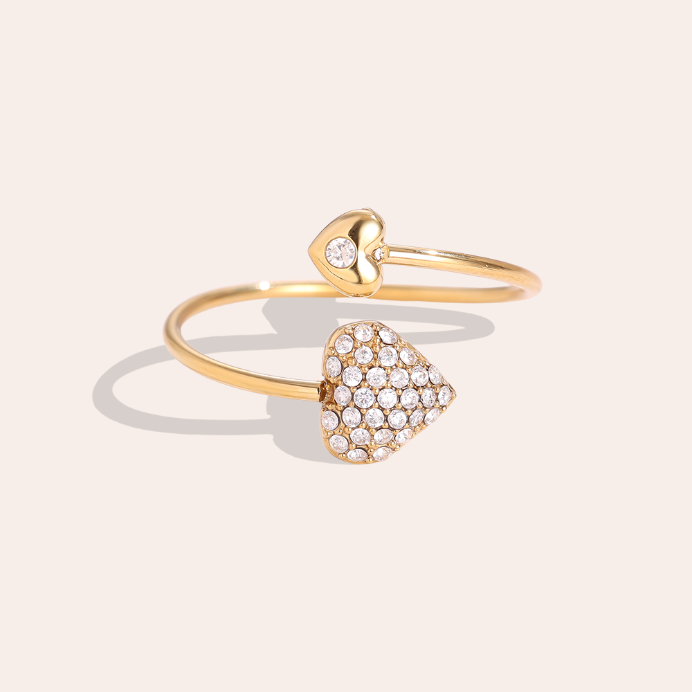 Heart Hug Edelstahl Ring   