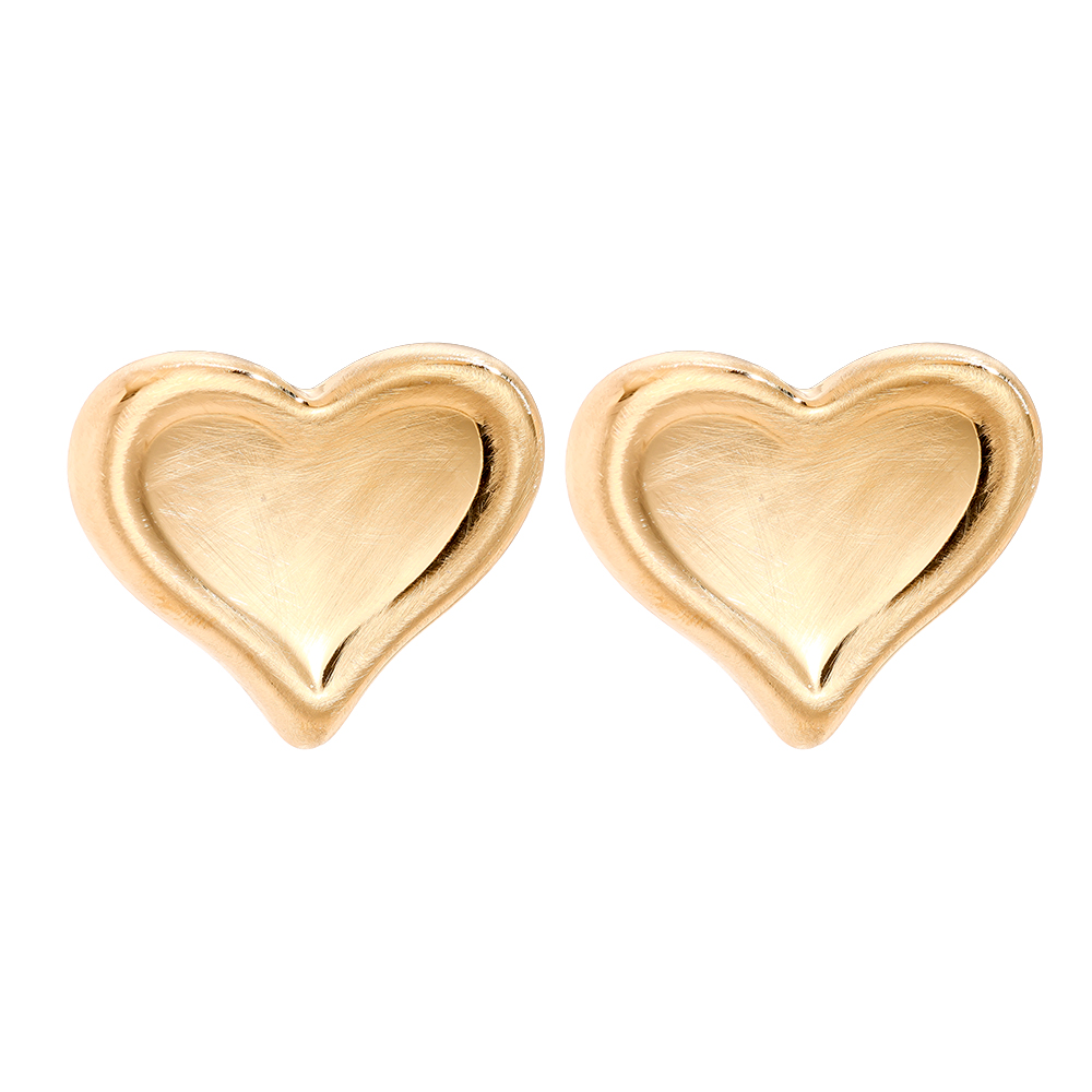 3*3cm Gold Heart Edelstahl Ohrringe       