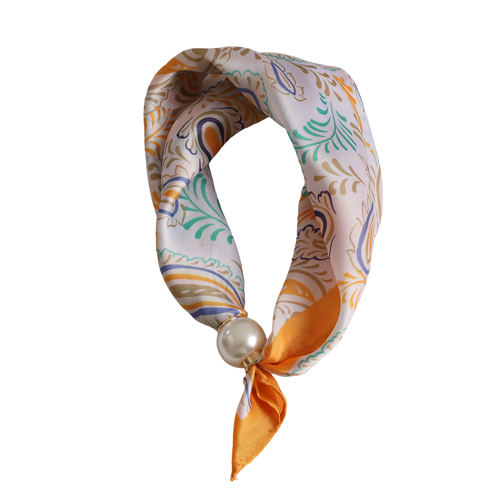 43cm Paisley Muster Beige Perlen Schal