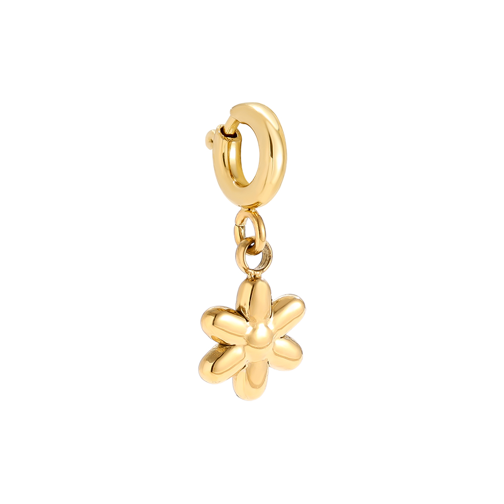 10.4mm Spring Clasp Little Flower Edelstahl Pendant     