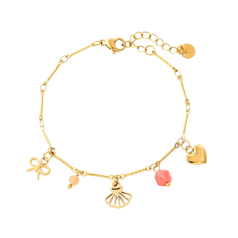 17cm Many Sweet Charms Edelstahl Armband  
