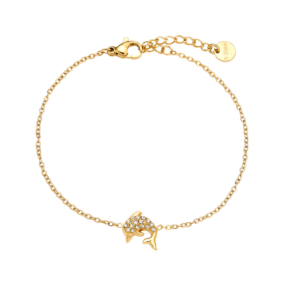 17cm Diamond Dolphin Edelstahl Armkette    