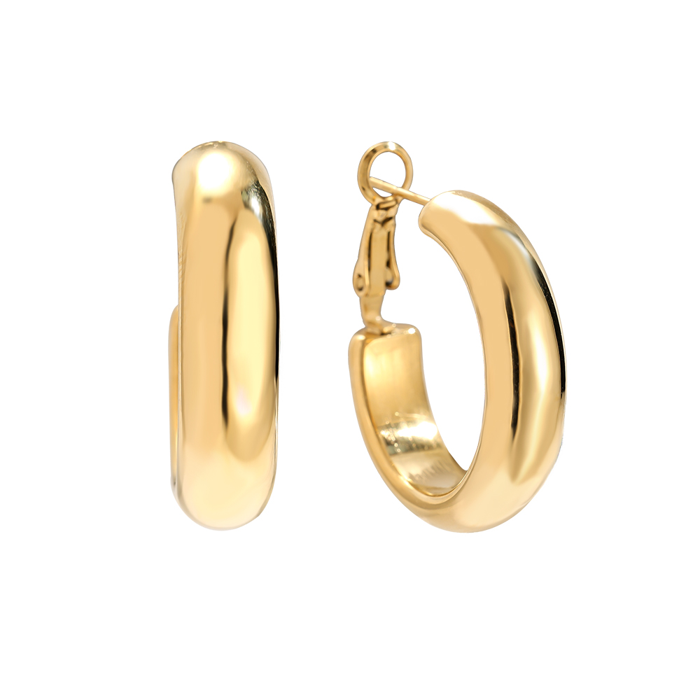 3cm Simple Circle Edelstahl Ohrringe