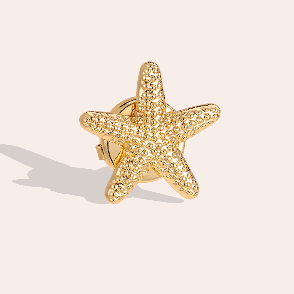 25mm Struktur Seestern Zierknopf Brosche