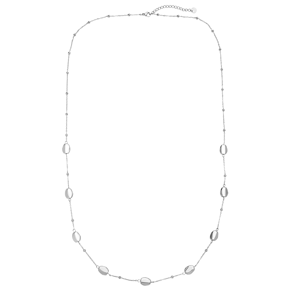 Edelstahl Halskette 80cm Uneven Oval Chain