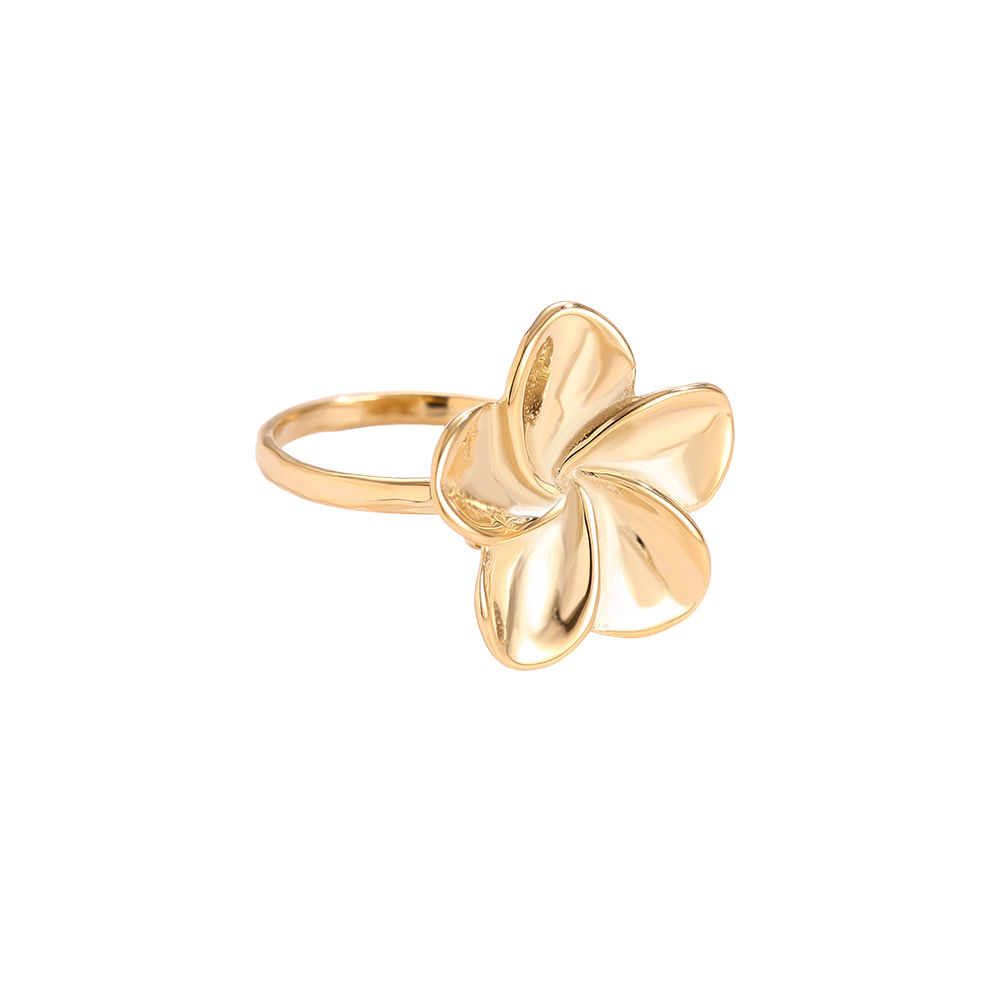 Verstellbarer einfache Blume Edelstahl Ring     