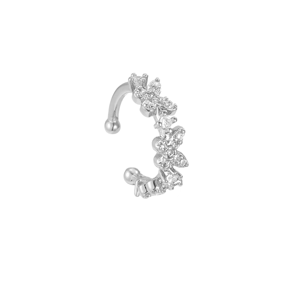 Vergoldete Ear-cuffs 15mm kleine Zirkonia Schmetterling
