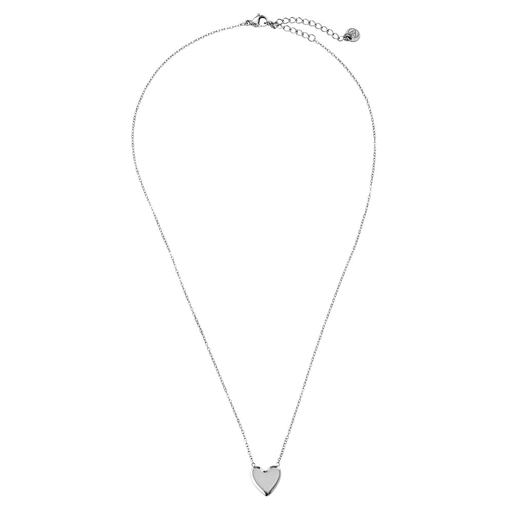 38cm Simple Heart Edelstahl Halskette  
