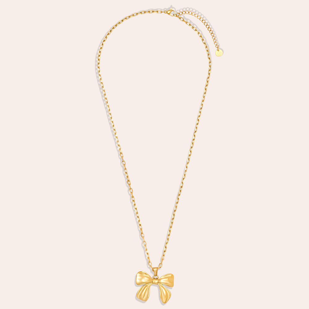 41cm Pretty Bowtie Edelstahl Halskette     