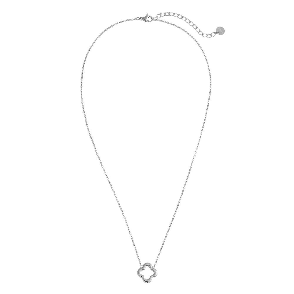 40cm Glückskleeblatt Edelstahl Halskette     