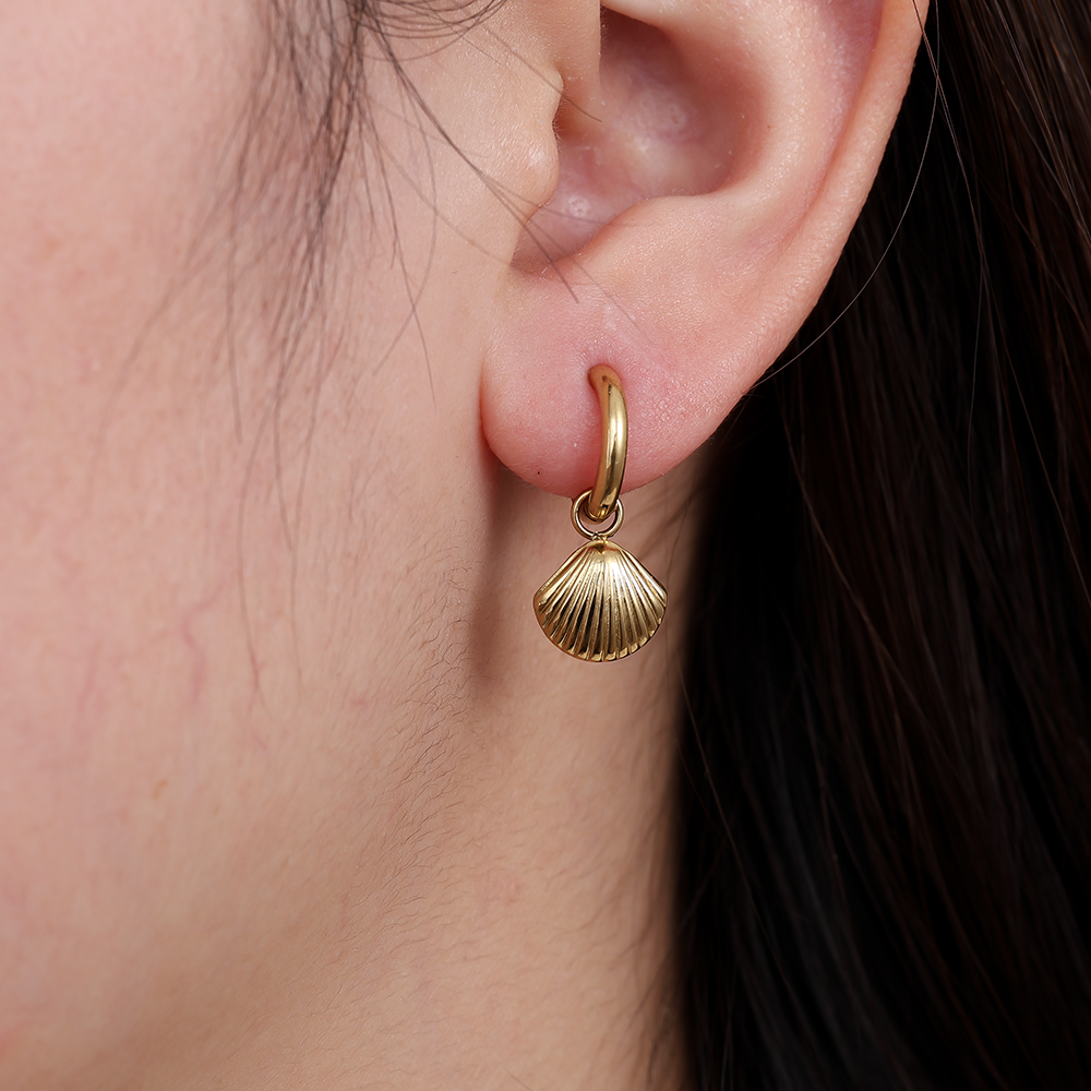 2cm Cute Shells stainless steel earrings