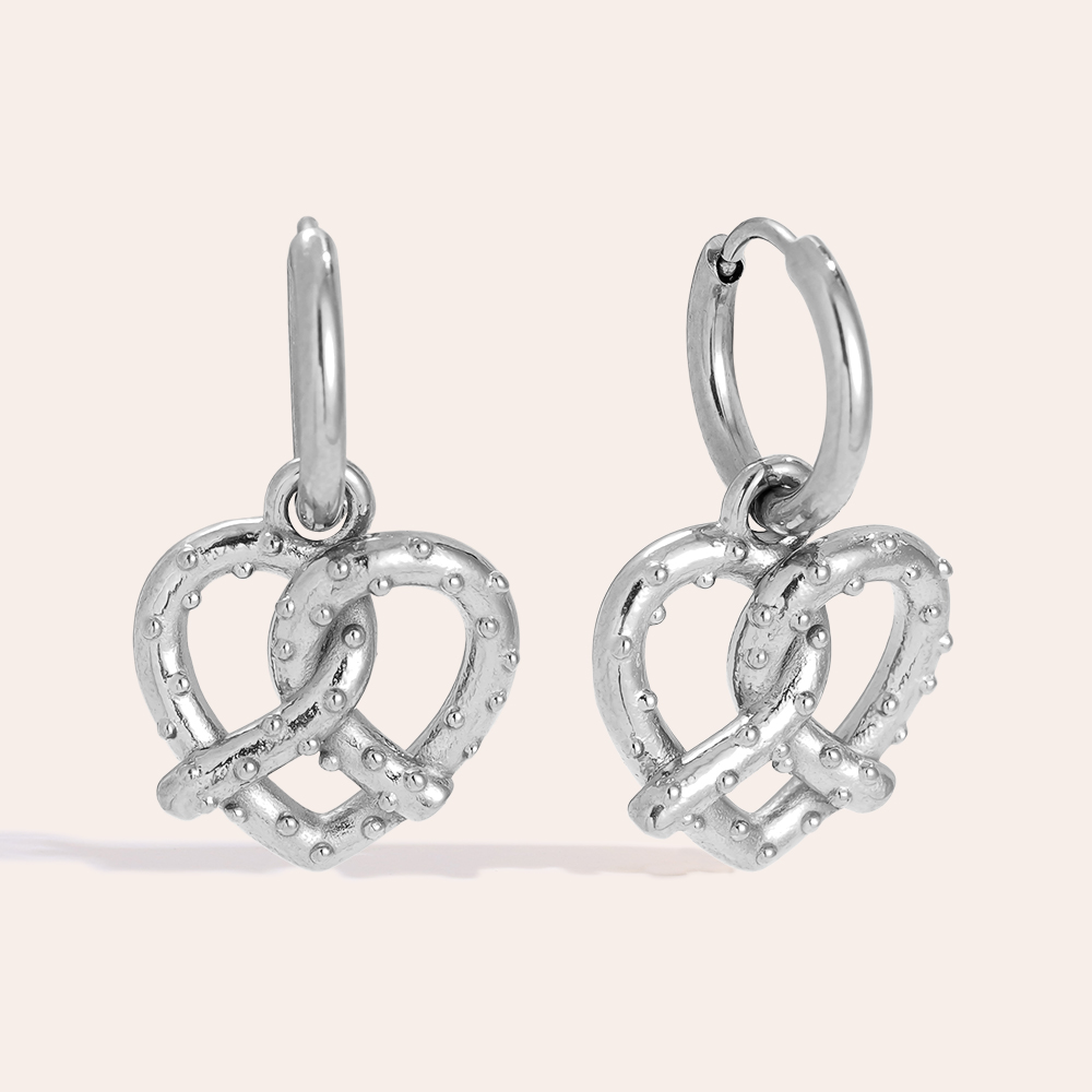 2.5cm Just Pretzel Edelstahl Ohrringe        