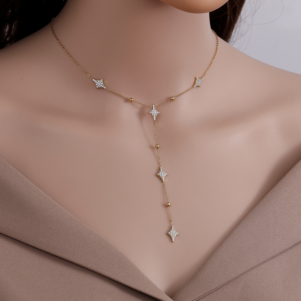 Edelstahl Halskette 38cm Nice Diamond Shape