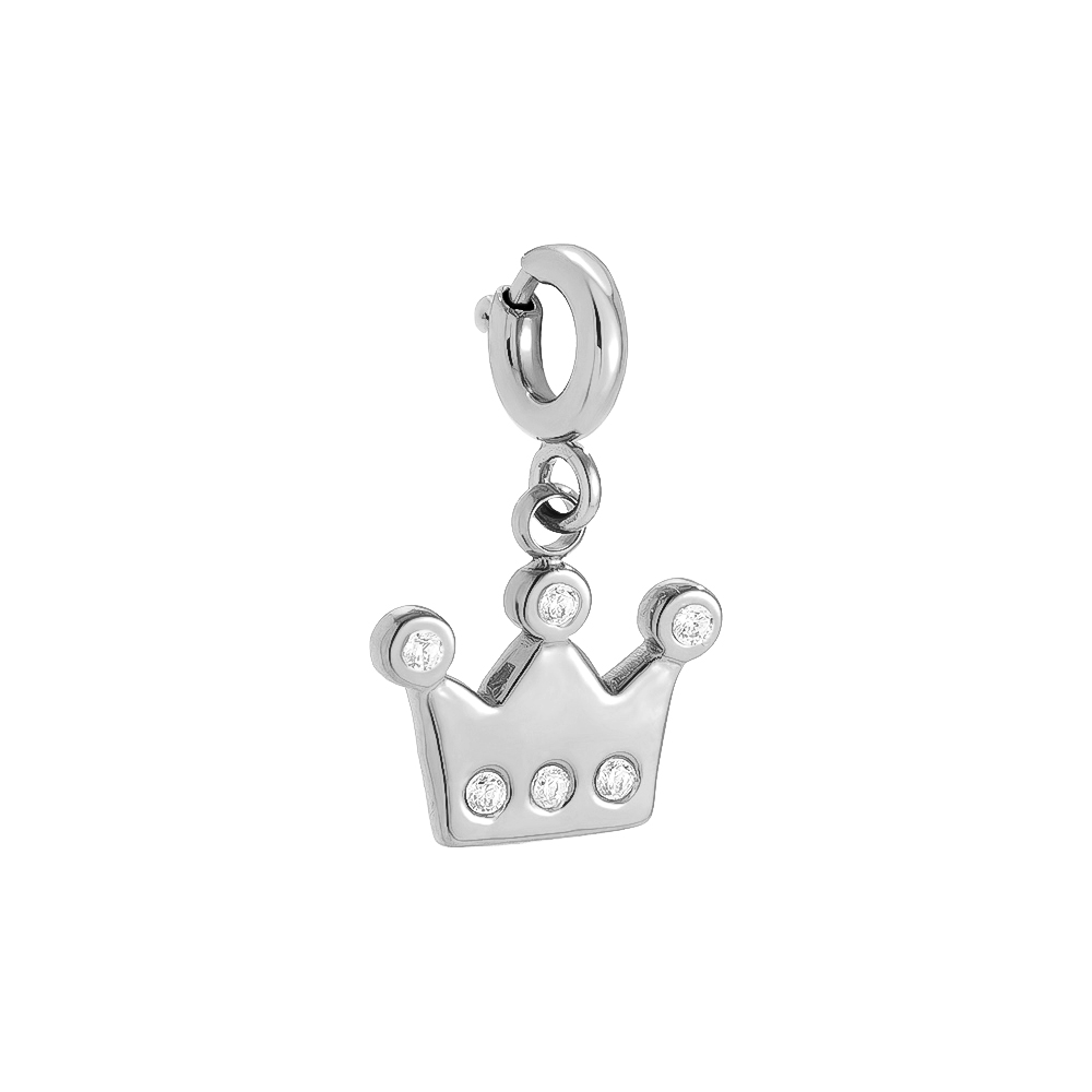 0.7cm Spring Clasp Diamond Crown Edelstahl Pendant      
