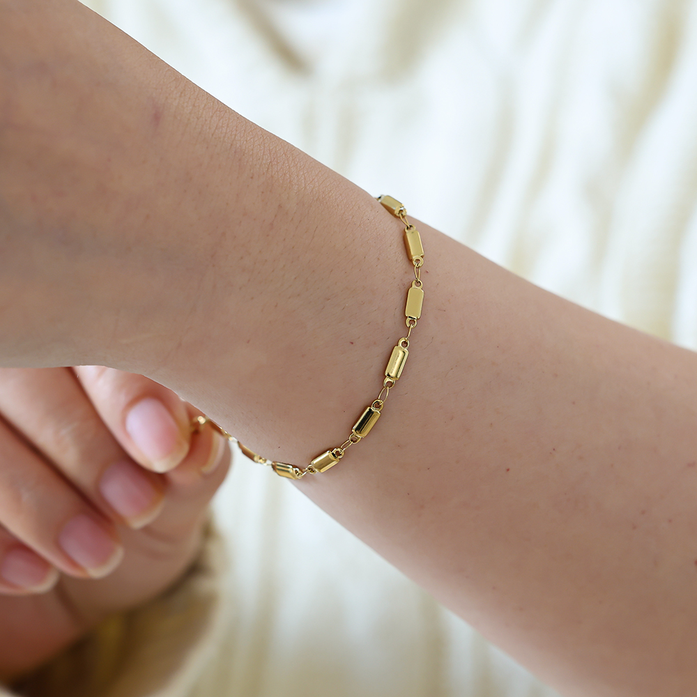 17cm Rechteckkette Edelstahl Armkette      