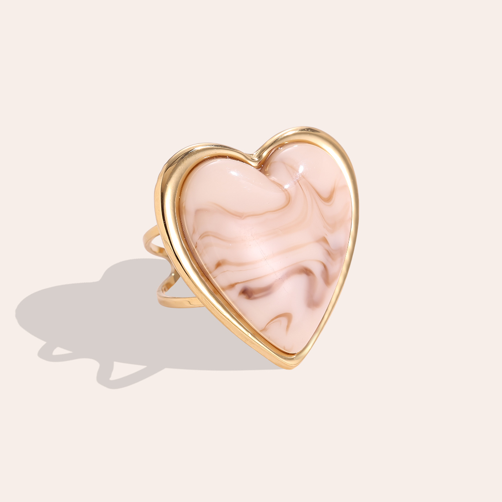 Big Size Heart Edelstahl Ring       
