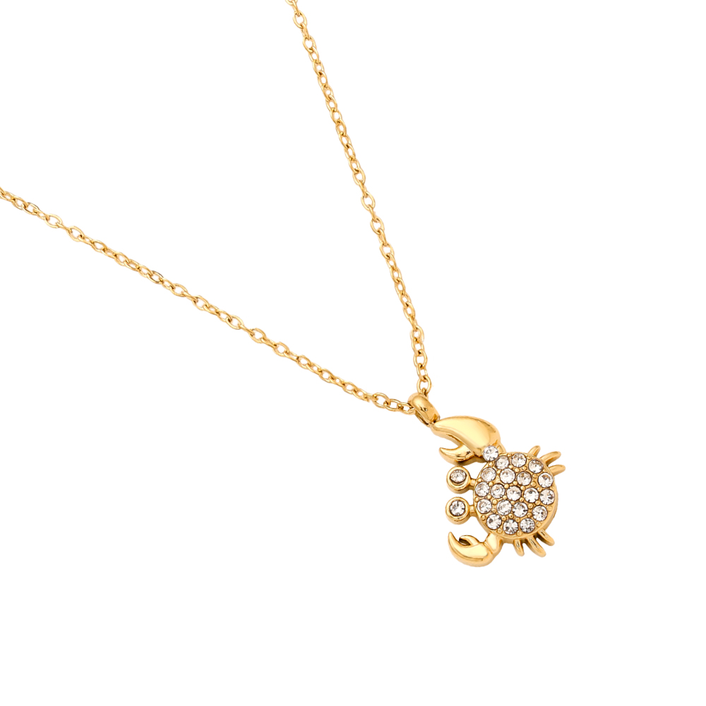 40cm Diamond Crab Edelstahl Halskette     