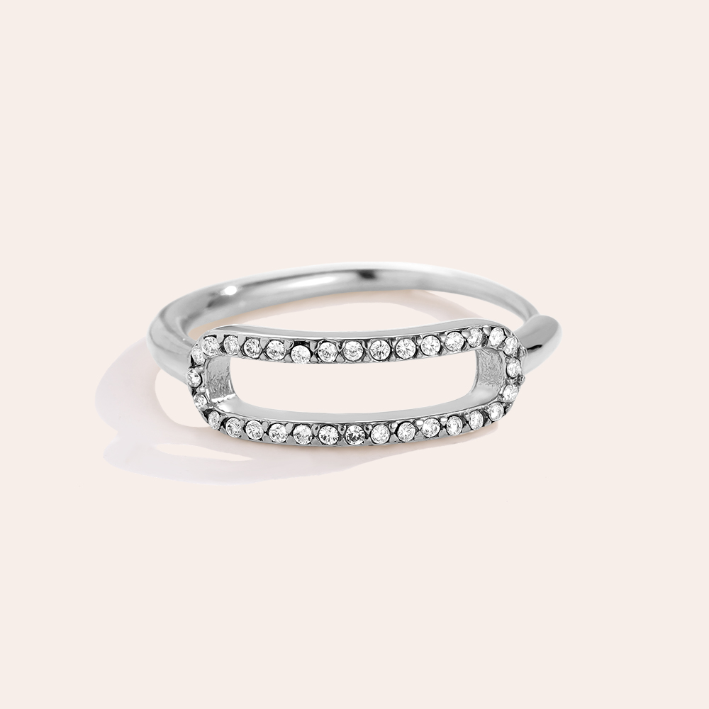 Like Mouth Diamond Edelstahl Ring 