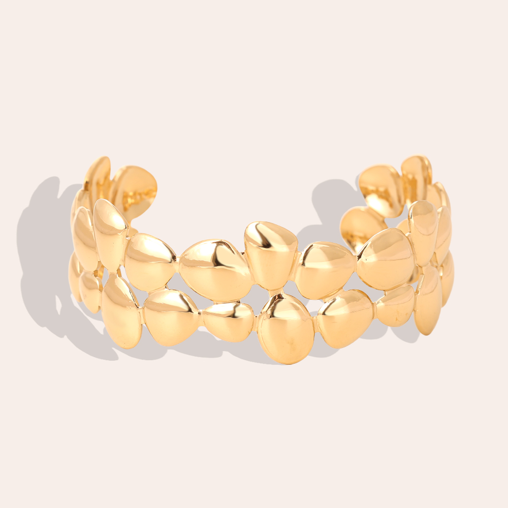 Verstellbarer viele unregelmäßige Kreise Edelstahl Armreif       