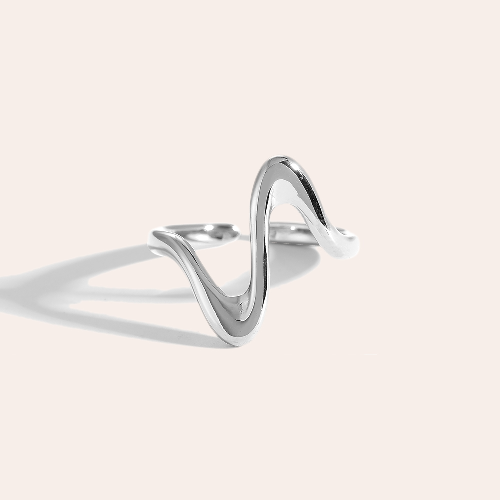 Edelstahl Ring Heart Beat