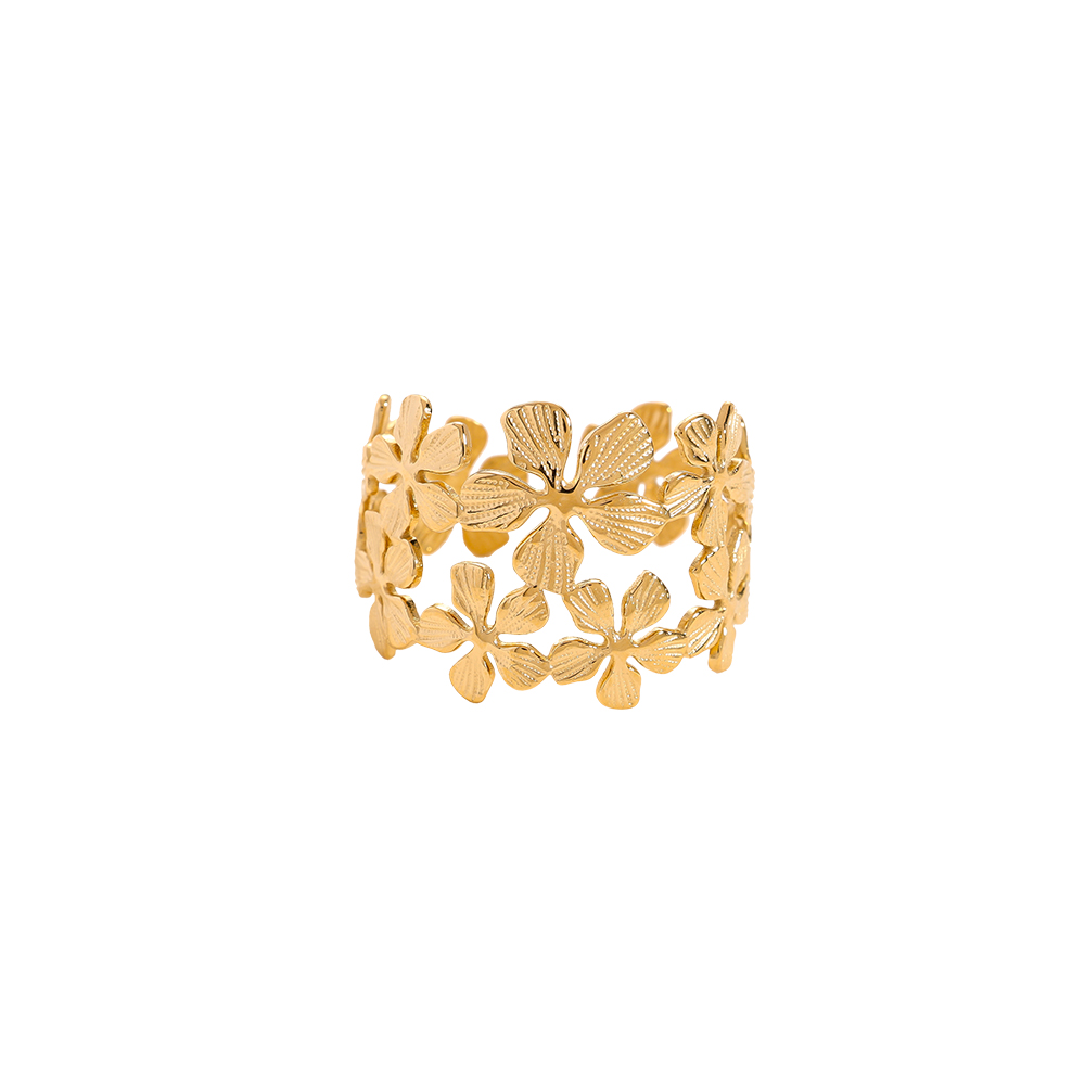 adjustable Tiny Flowers Edelstahl Ring