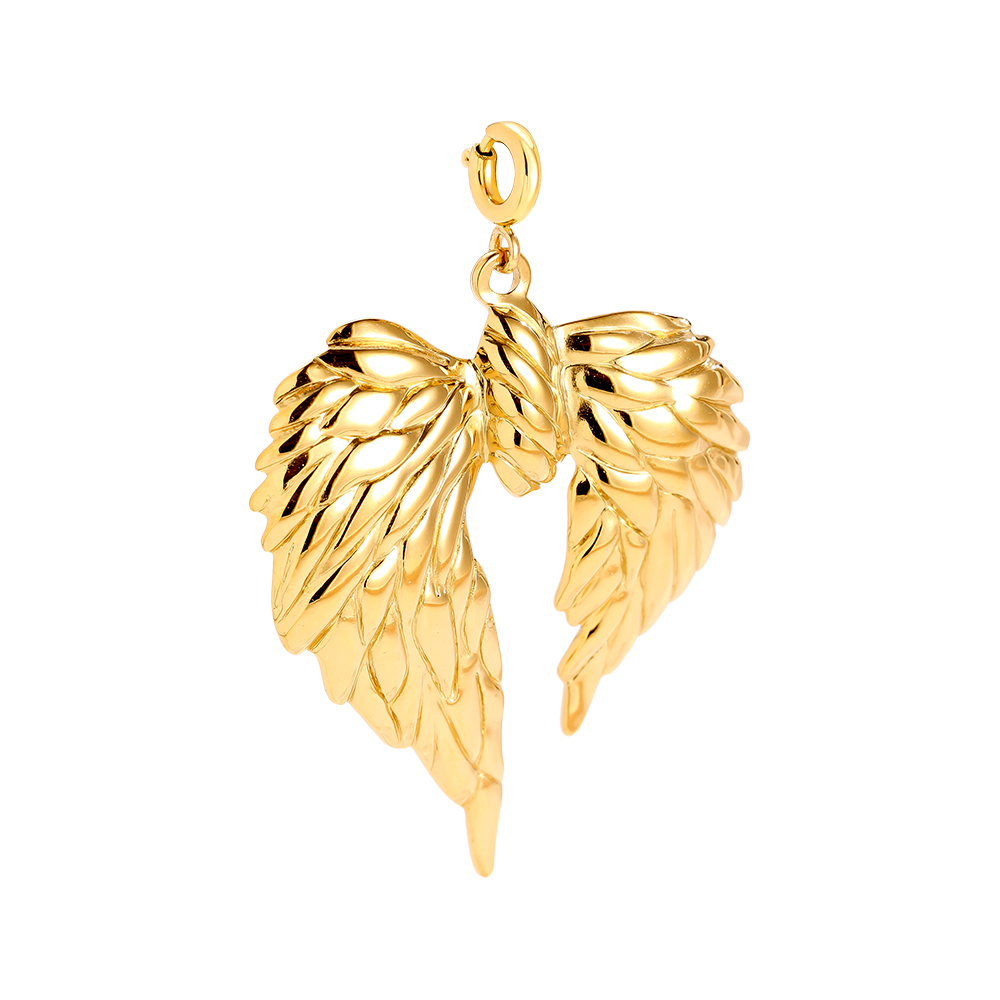 4cm Spring Clasp Angel Wings Edelstahl Pendant   