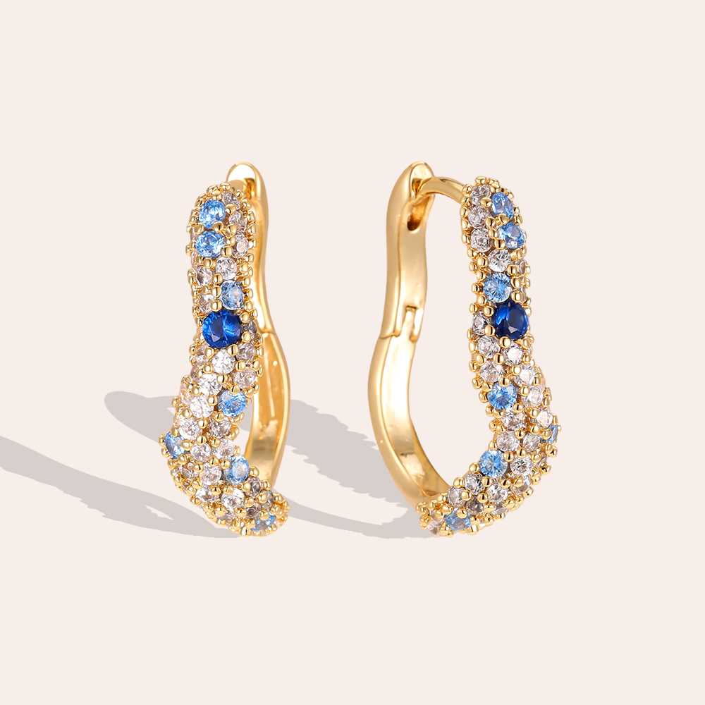 20mm Zirkonia Soft Wave Vergoldete Ohrringe    