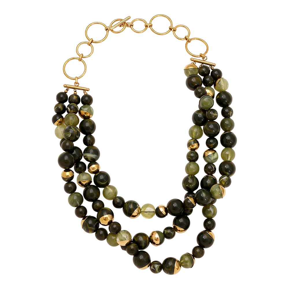 48cm Pefect Acrylic Beaded Edelstahl Halsketten