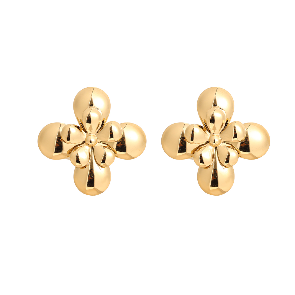 2.3cm Schöne Blume Edelstahl Ohrringe     