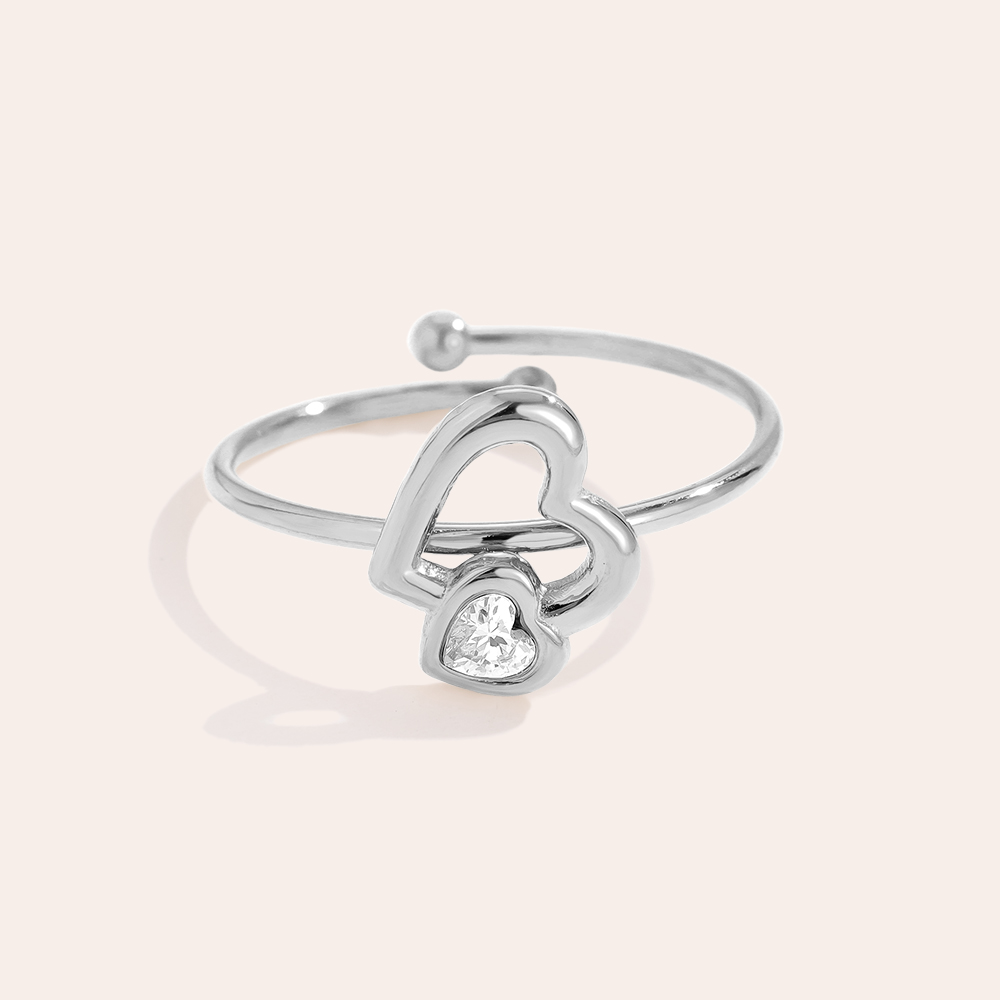 Sweet Hearts Edelstahl Ring          