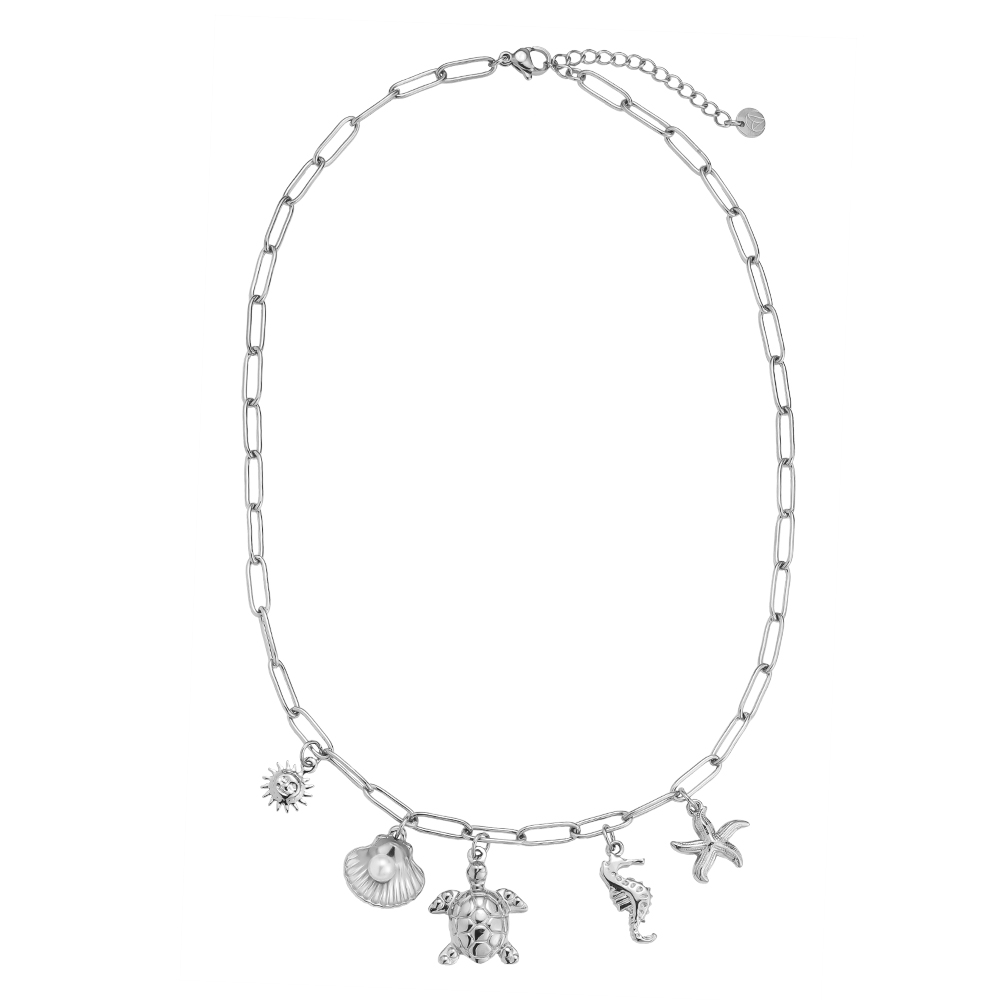 39cm Ocean Love Pearl Edelstahl Halskette