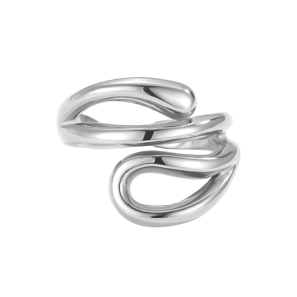 Edelstahl Ring Verstellbarer Schlangenartige Form