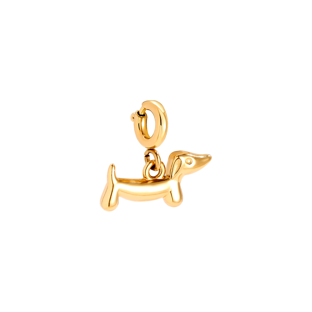 13.7mm Spring Clasp Little Dog Edelstahl Pendant    