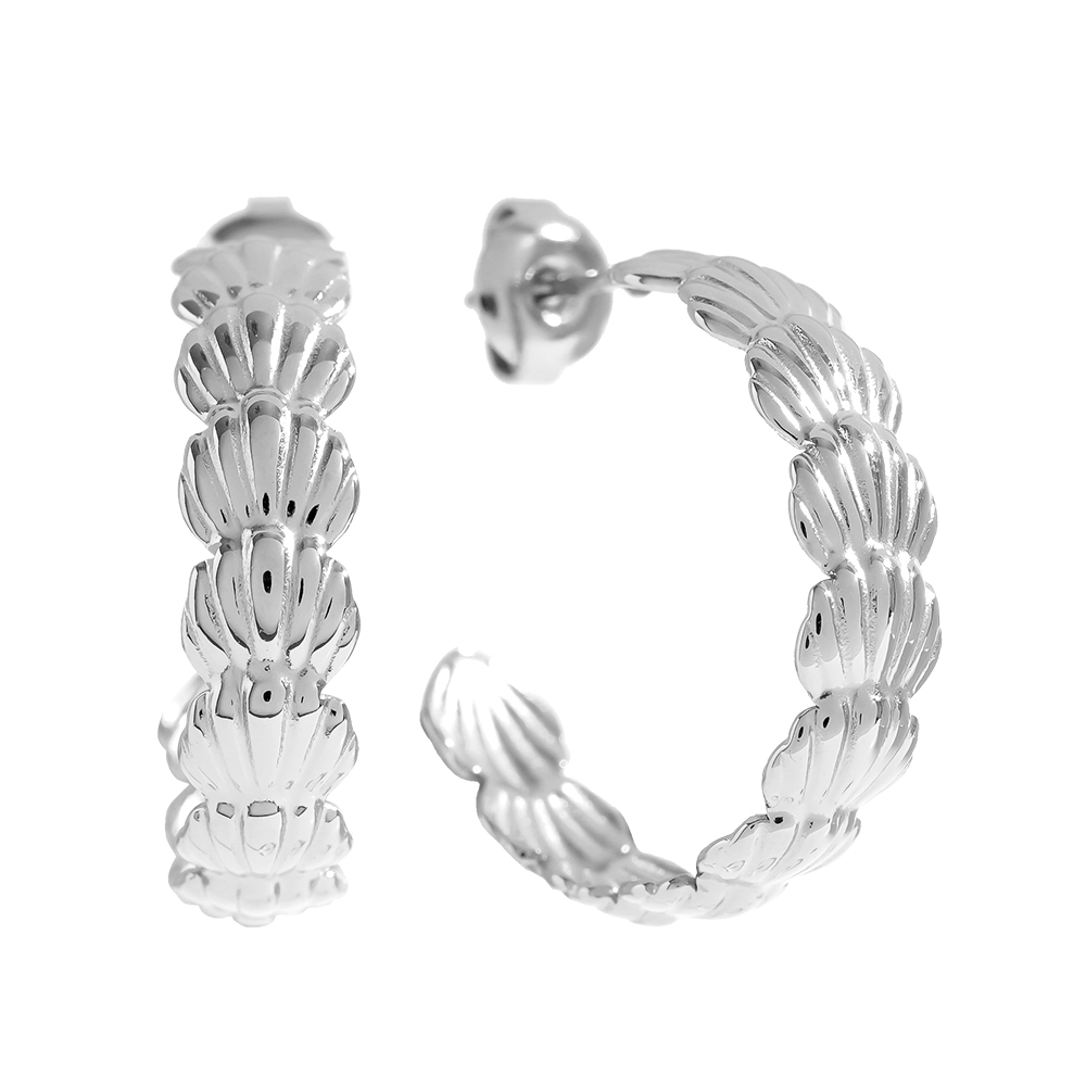 25mm Shell Hoop Edelstahl Ohrringe 