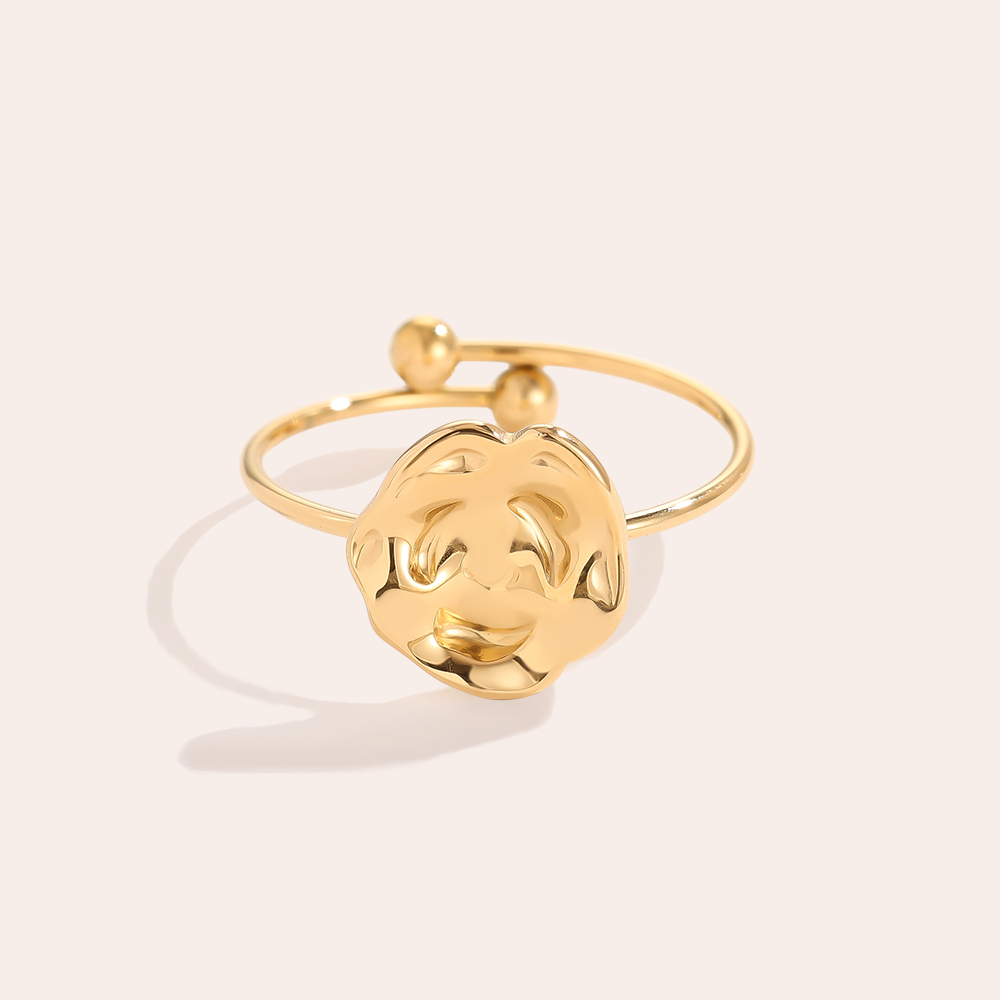 Uneven Print Edelstahl Ring    