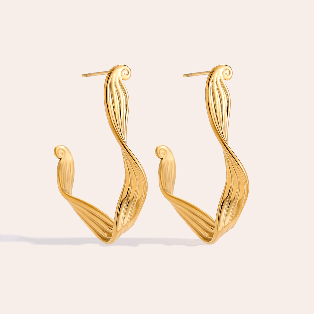 3.3cm Irregularhoop Edelstahl Ohrringe