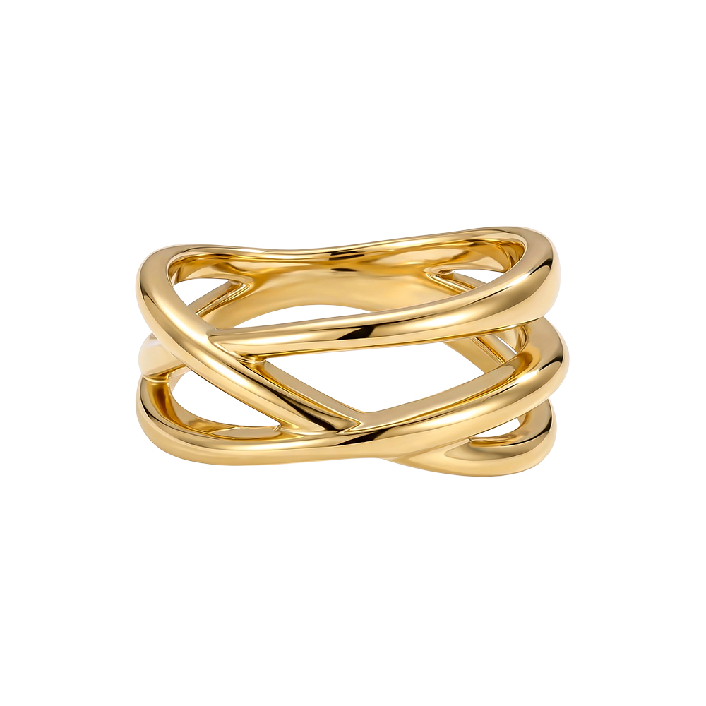 einfach gekreuzt Edelstahl Ring        