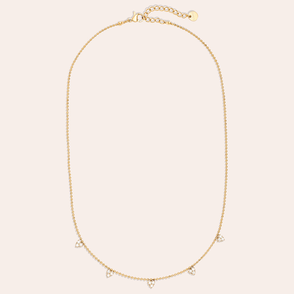 Edelstahl Halskette 39cm Diamond Dots